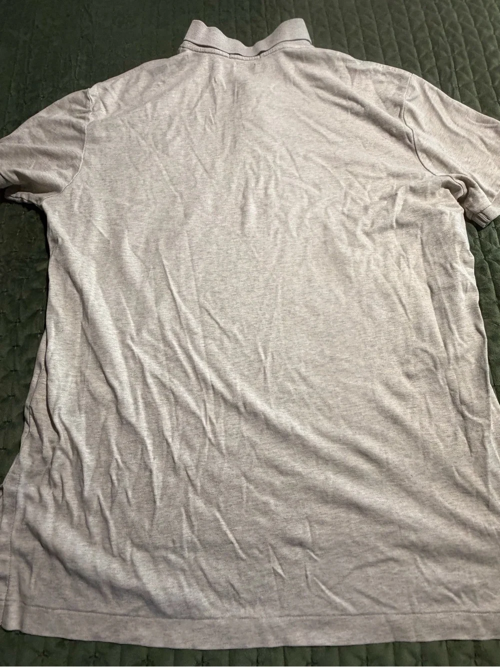 Ralph Lauren Beige Heather Pima Cotton Polo Short Sleeve Shirt Size Large